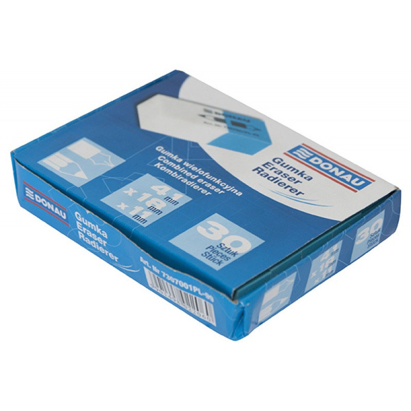 Gumka wielofunkcyjna DONAU, 41x18x11mm, niebiesko-biała