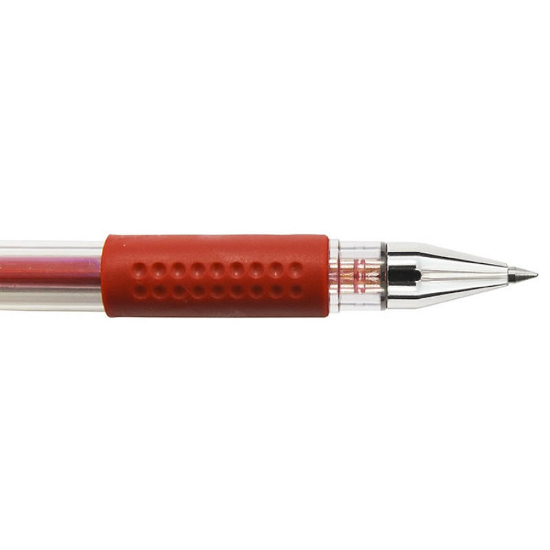 Długopis żelowy DONAU z wodoodpornym tuszem 0,5mm, czerwony