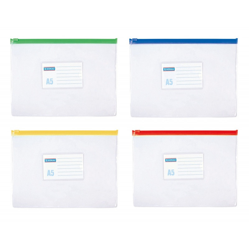Torebka z suwakiem DONAU, PVC, A5, transparentna