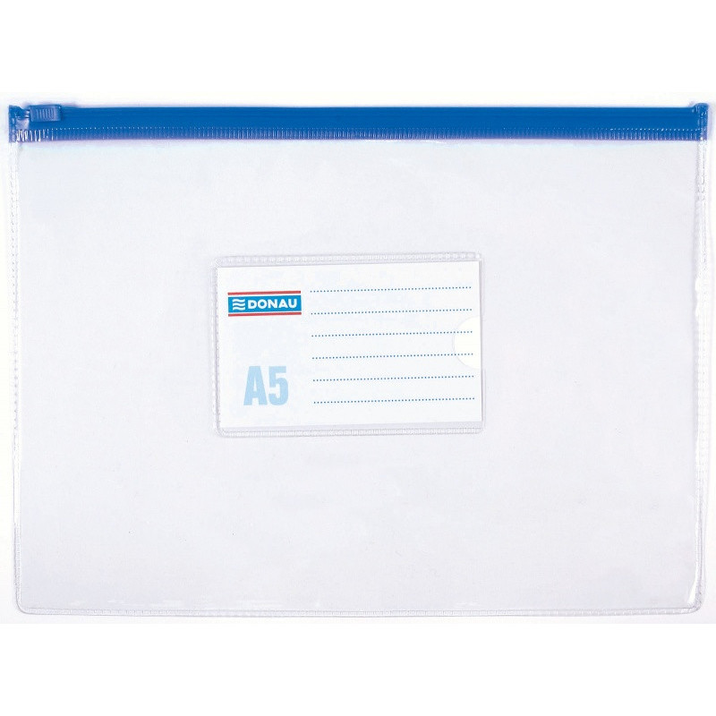 Torebka z suwakiem DONAU, PVC, A5, transparentna