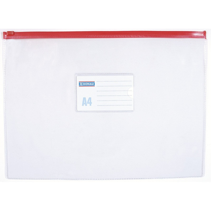 Torebka z suwakiem DONAU, PVC, A4, transparentna