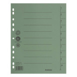 Przekładka DONAU, karton, A4, 235x300mm, 1-10, 1 karta, zielona