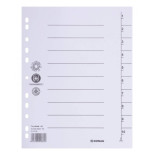 Przekładka DONAU, karton, A4, 235x300mm, 1-10, 1 karta, biała