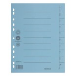 Przekładka DONAU, karton, A4, 235x300mm, 1-10, 1 karta, niebieska