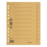 Przekładka DONAU, karton, A4, 235x300mm, 1-10, 1 karta, żółta