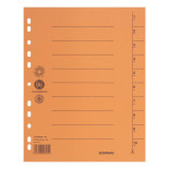 Przekładka DONAU, karton, A4, 235x300mm, 1-10, 1 karta, pomarańczowa