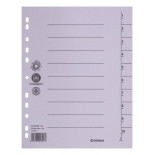 Przekładka DONAU, karton, A4, 235x300mm, 1-10, 1 karta, szara