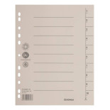 Przekładka DONAU, karton, A4, 235x300mm, 1-10, 1 karta, jasnobrązowa