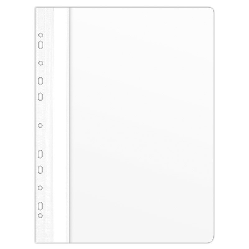 Skoroszyt DONAU, PVC, A4, twardy, 150/160mikr., wpinany, biały