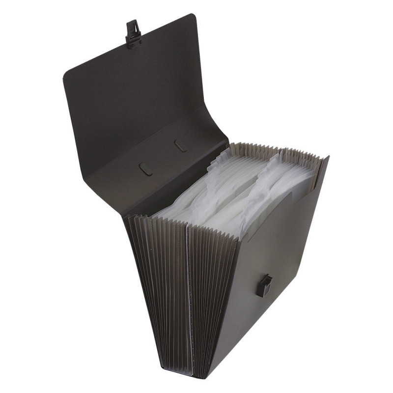 Teczka harmonijkowa DONAU, PP, A4, z rączką, czarna