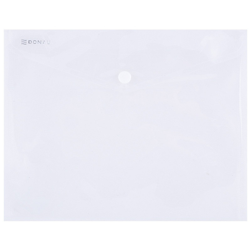 Teczka kopertowa DONAU zatrzask, PP, C5, 180mikr., transparentna