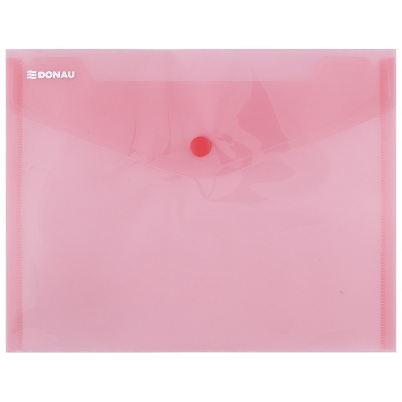 Teczka kopertowa DONAU zatrzask, PP, C5, 180mikr., czerwona