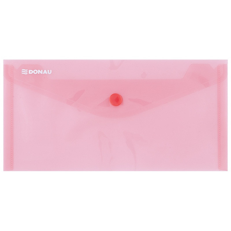 Teczka kopertowa DONAU zatrzask, PP, DL, 180mikr., czerwona