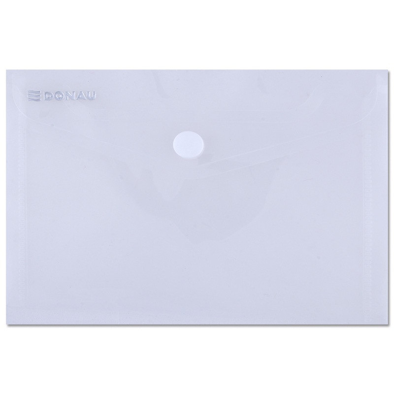 Teczka kopertowa DONAU zatrzask, PP, A6, 180mikr., transparentna