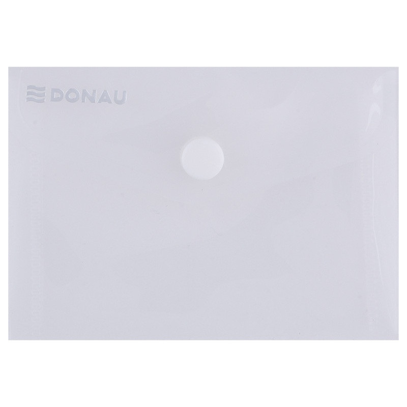 Teczka kopertowa DONAU zatrzask, PP, A7, 180mikr., transparentna
