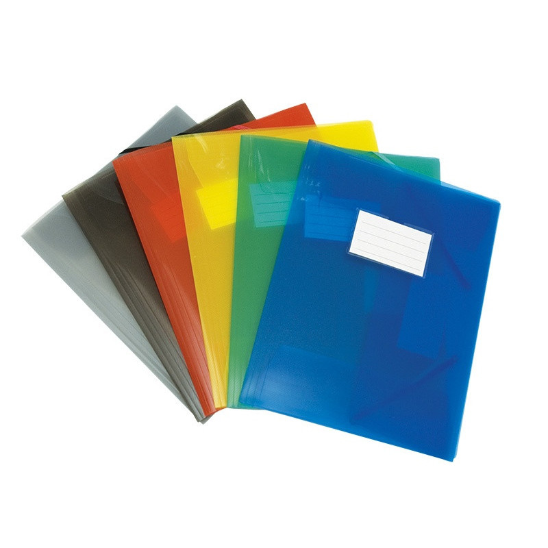 Teczka z gumką DONAU, PP, A4, 480mikr., 3-skrz., półtransparentna żółta