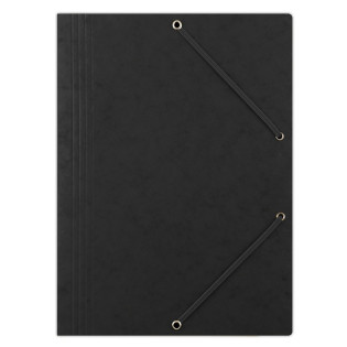 Teczka z gumką DONAU, preszpan, A4, 390gsm, 3-skrz., czarna