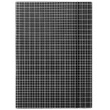 Teczka z gumką DONAU, karton, A4, 400gsm, 3-skrz., czarna w kratę