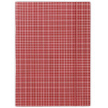Teczka z gumką DONAU, karton, A4, 400gsm, 3-skrz., czerwona w kratę