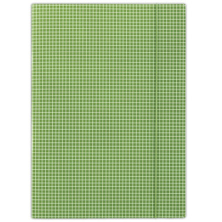 Teczka z gumką DONAU, karton, A4, 400gsm, 3-skrz., zielona w kratę