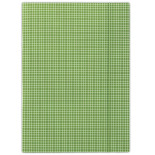 Teczka z gumką DONAU, karton, A4, 400gsm, 3-skrz., zielona w kratę