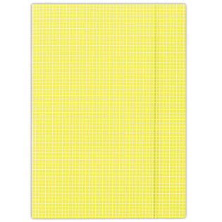 Teczka z gumką DONAU, karton, A4, 400gsm, 3-skrz., żółta w kratę