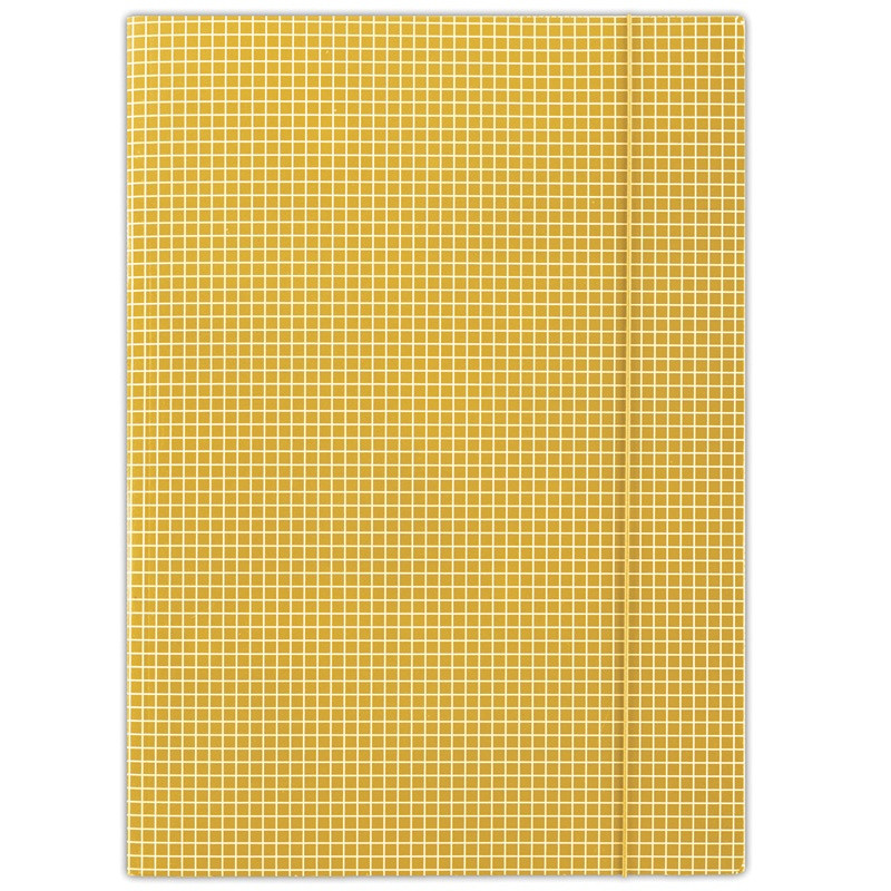 Teczka z gumką DONAU, karton, A4, 400gsm, 3-skrz., pomarańczowa w kratę