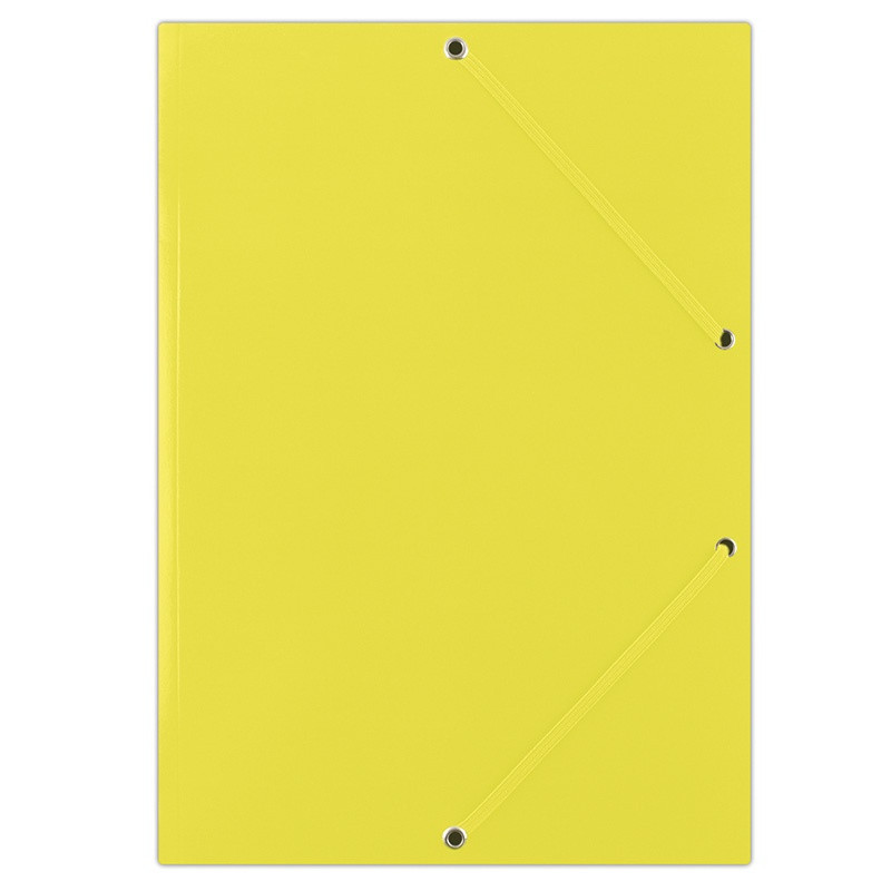 Teczka z gumką DONAU, karton, A4, 400gsm, 3-skrz., żółta