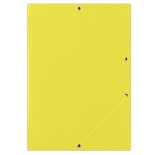 Teczka z gumką DONAU, karton, A4, 400gsm, 3-skrz., żółta