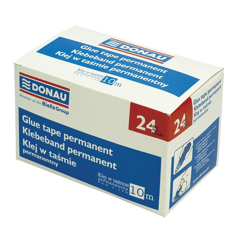 Klej w taśmie DONAU, permanentny, 8mmx10m