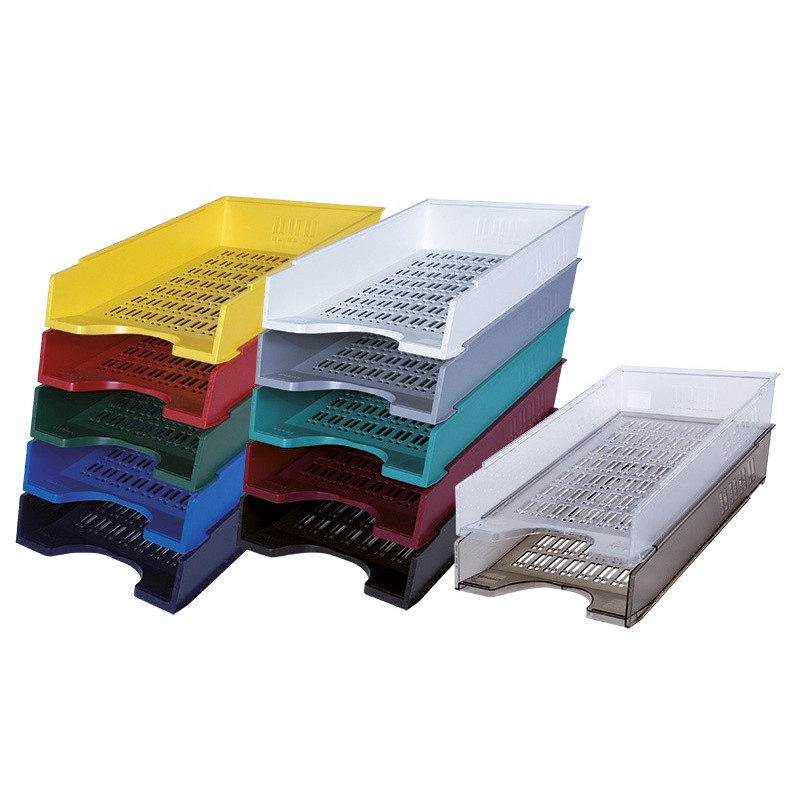 Szufladka na biurko DONAU, polistyren, A4, ażurowa, biała