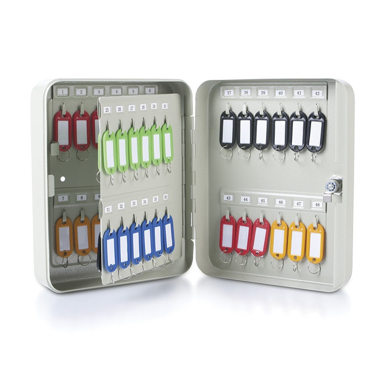 Szafka na klucze DONAU, na 48 kluczy, 250x200x80mm, szara