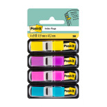 Zakładki indeksujące POST-IT® (683-4AB), PP, 11,9x43,2mm, 4x35 kart., mix kolorów neonowych