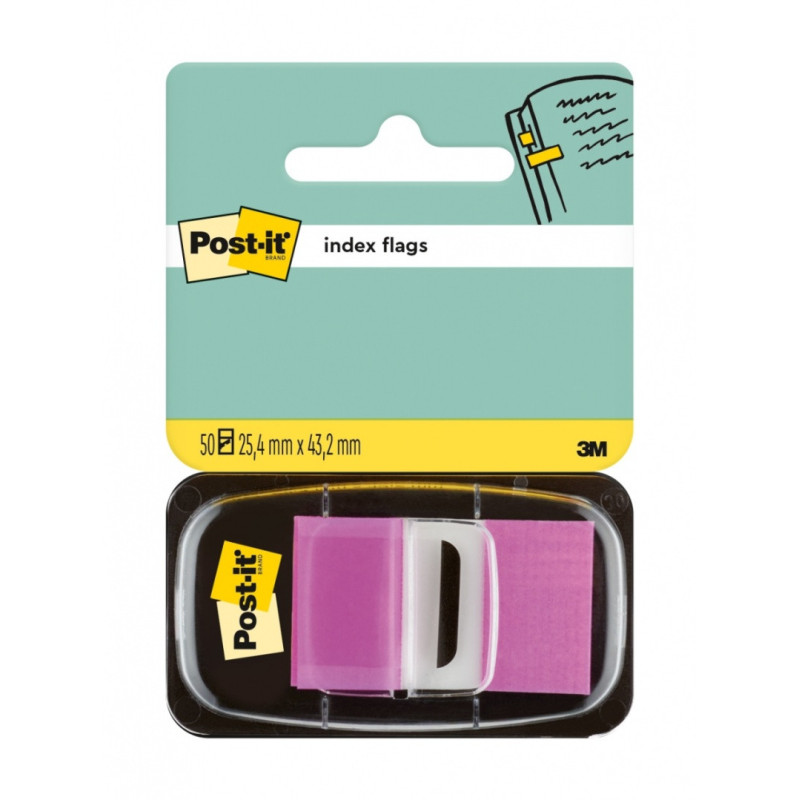 Zakładki indeksujące POST-IT® (680-8), PP, 25,4x43,2mm, 50 kart., purpurowe