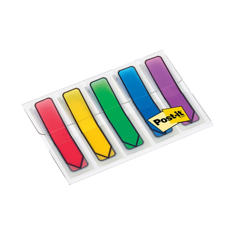 Zakładki indeksujące POST-IT® (684-ARR4), PP, 11,9x43,2mm, strzałka, 4x24 kart., mix kolorów neonowy