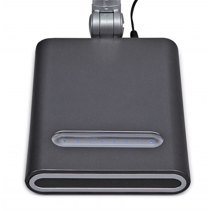 Lampka LED na biurko MAULpure, 9W, ze ściemniaczem, srebrna