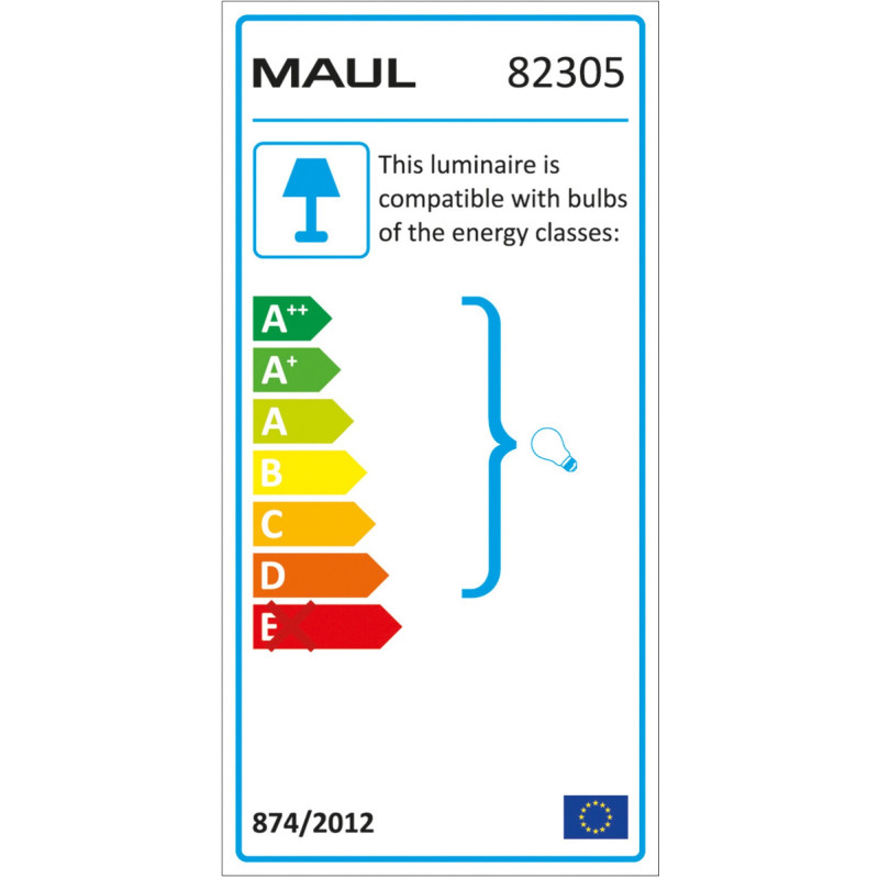 Lampka energooszczędna na biurko MAULstudy, bez żarówki, mocowana zaciskiem, czarna