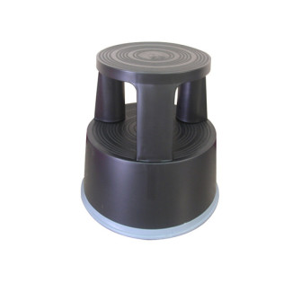 Taboret biurowy Q-CONNECT, mobilny, plastikowy, czarny