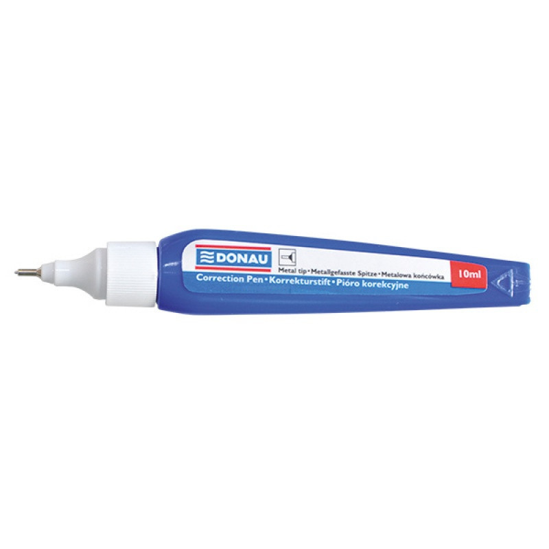 Korektor w piórze DONAU, z metalową końcówką, 10ml, blister