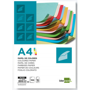 Papier kolorowy LIDERPAPEL, 10x neonowy, 100 arkuszy, mix kolorów