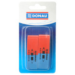 Gumka wielofunkcyjna DONAU, 57x19x8mm, blister - 2szt., niebiesko-czerwona