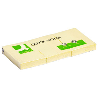 Bloczek samoprzylepny Q-CONNECT, 38x51mm, 3x100 kart., jasnożółty