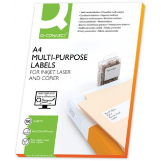 Etykiety uniwersalne Q-CONNECT, 105x48mm, prostokątne, białe 100 ark.