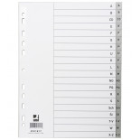 Przekładki Q-CONNECT, PP, A4, 230x297mm, A-Z, 20 kart, szare
