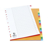 Przekładki Q-CONNECT, PP, A4, 225x297mm, 20 kart, mix kolorów