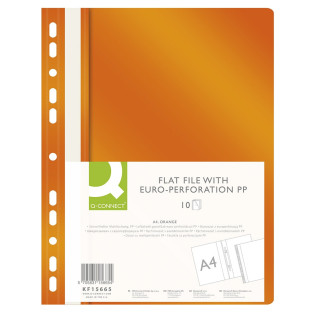 Skoroszyt Q-CONNECT, PP, A4, standard, 120/170mikr., wpinany, pomarańczowy