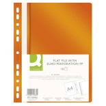 Skoroszyt Q-CONNECT, PP, A4, standard, 120/170mikr., wpinany, pomarańczowy