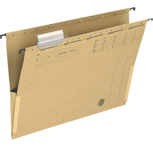 Teczka zawieszkowa Q-CONNECT z boczkami, karton, A4, 250gsm, jasnobrązowa