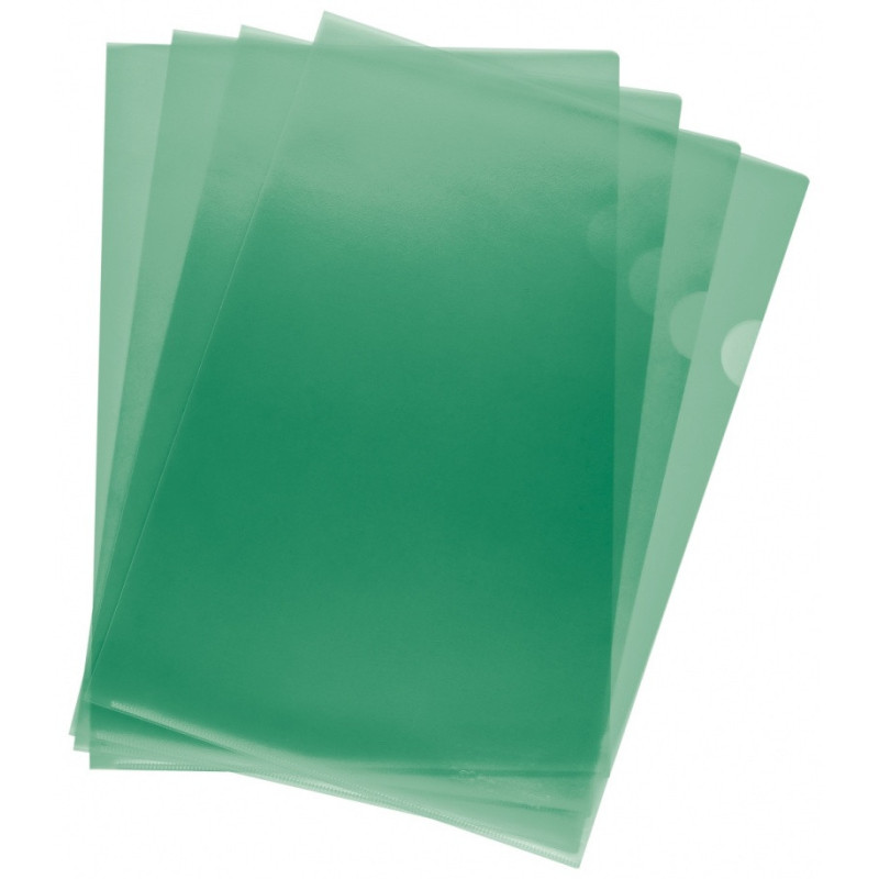 Obwoluta Q-CONNECT typu L, PP, A4, groszkowa, 120mikr., 100szt., zielona