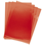 Obwoluta Q-CONNECT typu L, PP, A4, groszkowa, 120mikr., 100szt., czerwona